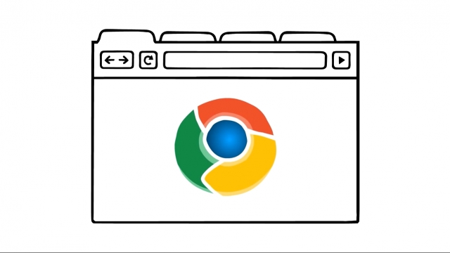 Drawing of a Chrome web browser window.