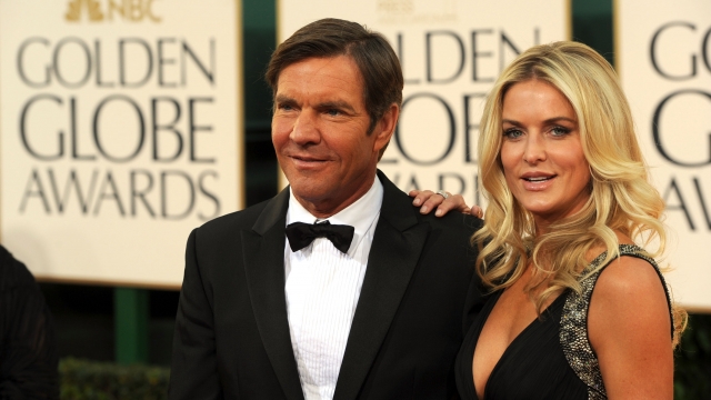 Actor Dennis Quaid and wife Kimberly Quaid arrive at the 68th Annual Golden Globe Awards.