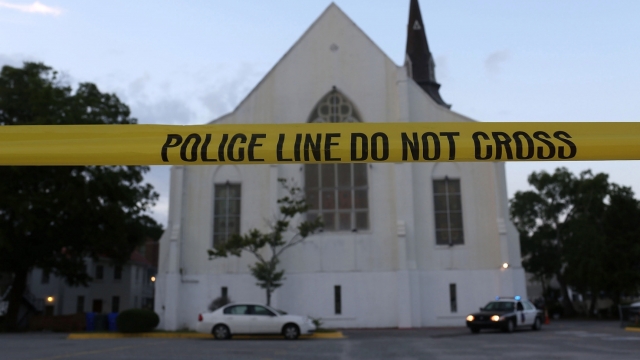 Police tape sections off the Emanuel AME church in Charleston, South Carolina