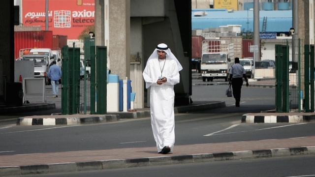 A man wears the traditional dress in the UAE.