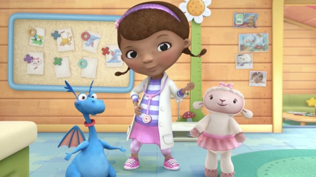 Doc McStuffins sings and dances in her music video "Wash Your Hands."