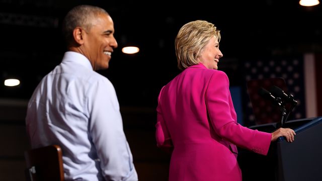 President Barack Obama and Hillary Clinton campaign in North Carolina.
