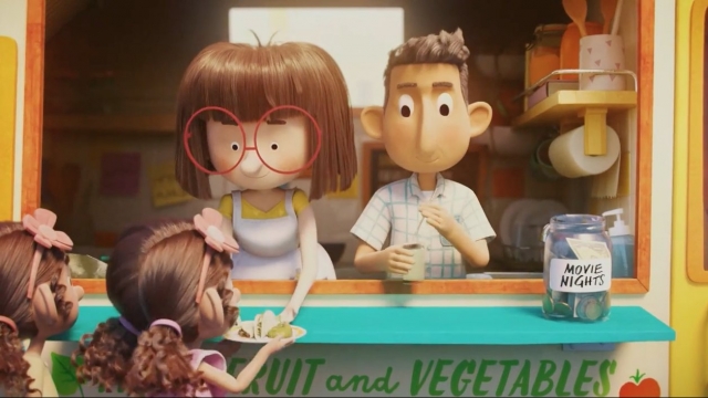 Evie and Ivan hand out tacos made with fresh ingredients in Chipotle's 2016 ad, "A Love Story."