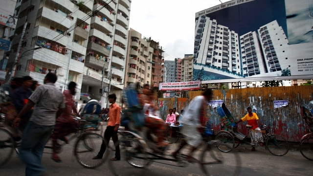 Residents in the city of Dhaka, Bangladesh.
