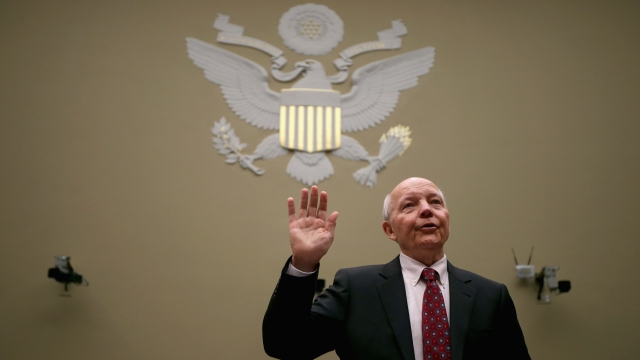 Internal Revenue Service Commissioner John Koskinen is sworn in before a House subcommittee.