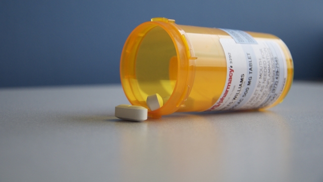 Photo of a prescription pill bottle.