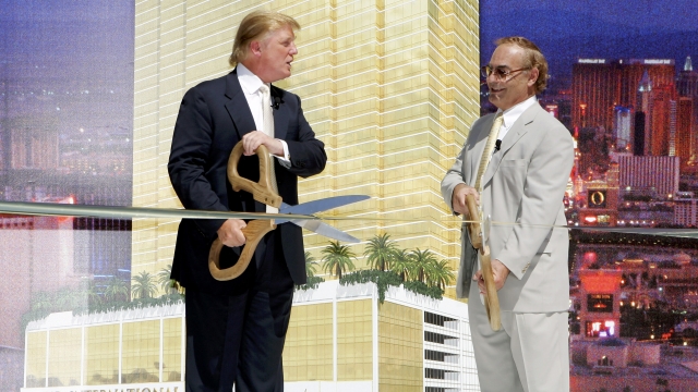 Donald Trump and Phil Ruffin at a ribbon-cutting ceremony
