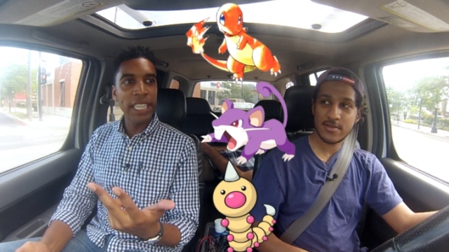 Newsy's Christian Bryant and a "Pokemon Go" driver talk shop in a vehicle.