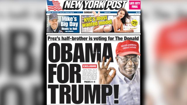 An image of the New York Post's front page on July 24, 2016.