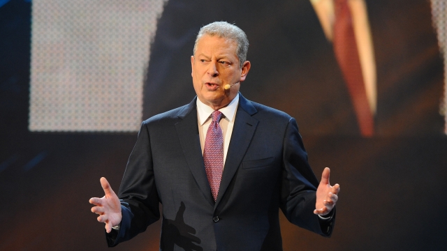 Al Gore speaks at Wembley Arena.