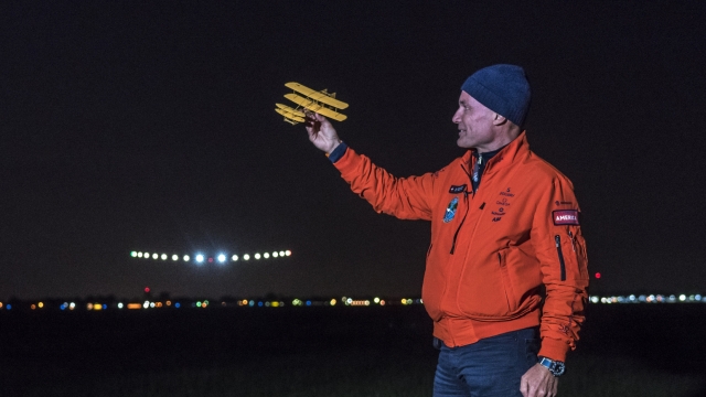 Bertrand Piccard, welcoming Solar Impulse 2.
