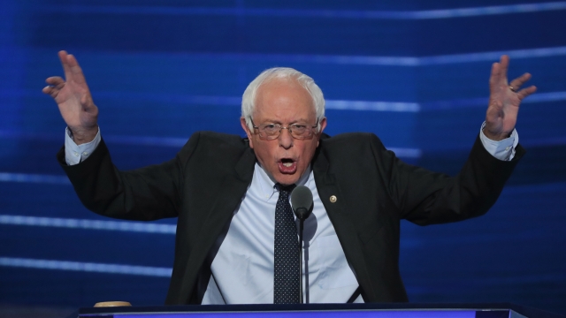 Bernie Sanders speaks at the Democratic National Convention 2016.