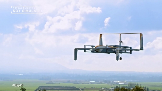 An image taken from an Amazon advertisement for its drone technology.