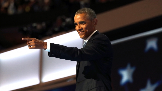 President Barack Obama speaks at the DNC.