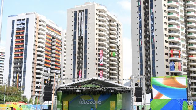 General view of atmosphere is seen in Olympic Village during Brazilian Rio Olympics 2016.