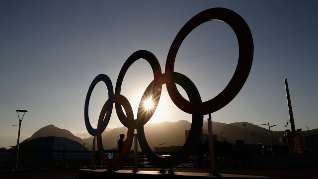 The Olympic rings in Rio.