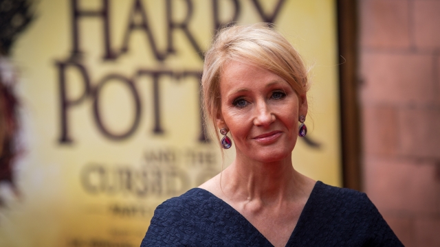 J.K. Rowling attends the press preview of "Harry Potter and the Cursed Child."