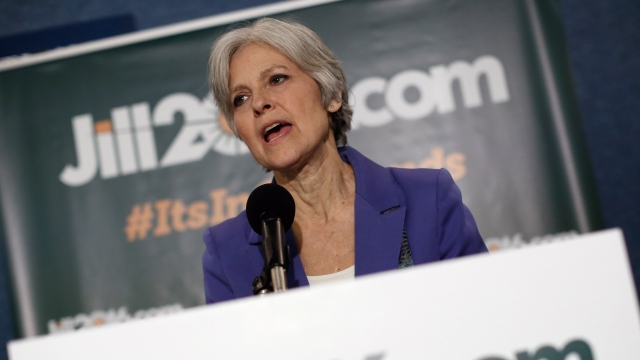 Jill Stein speaks at a campaign event.