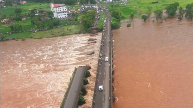 The Mahad bridge collapse in Goa, India.
