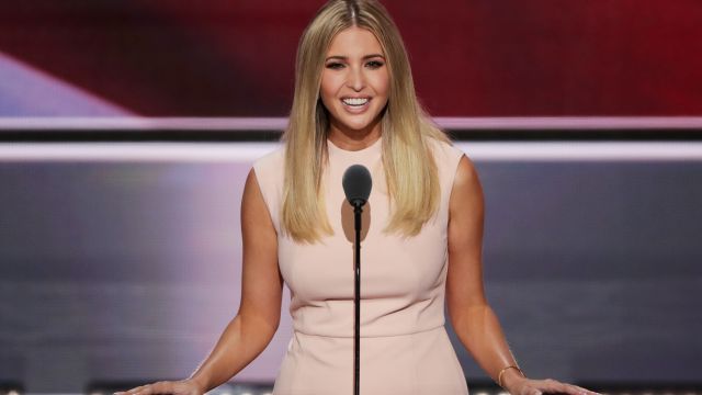 Ivanka Trump delivers a speech during the evening session on the fourth day of the Republican National Convention.