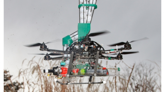 The drone-based fireball platform in flight