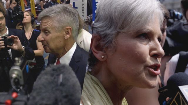 Libertarian presidential candidate Gary Johnson and Green Party presidential candidate Jill Stein