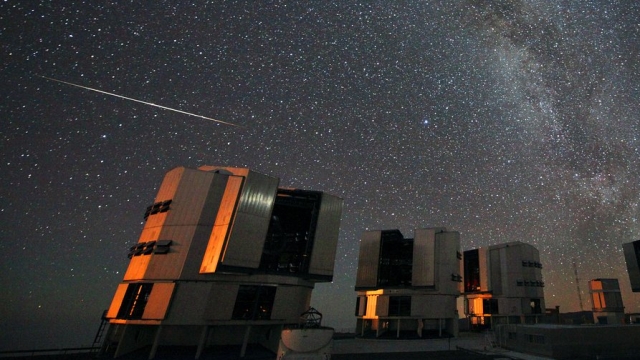 Perseid meteors over the European Southern Observatory