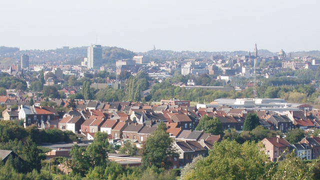 The skyline of Charleroi, Belgium