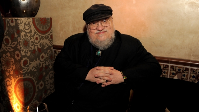 George R.R. Martin poses at the after party for the premiere of HBO's 'Game Of Thrones'.