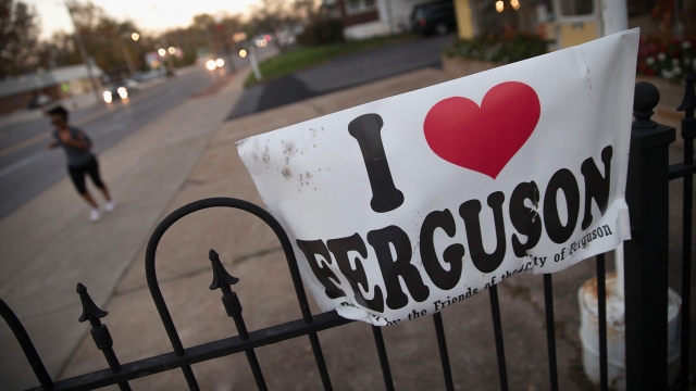 An "I Love Ferguson" yard sign