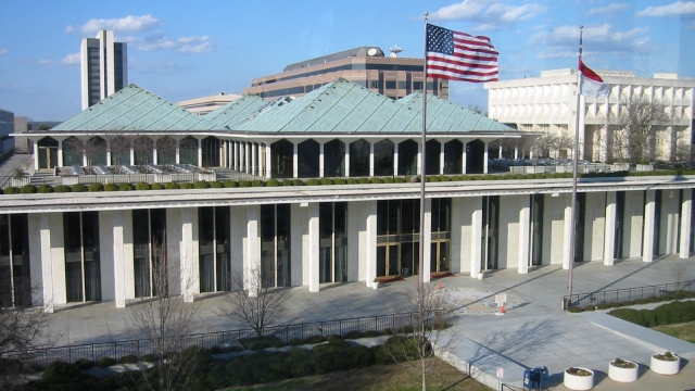 The exterior of the North Carolina General Assembly building