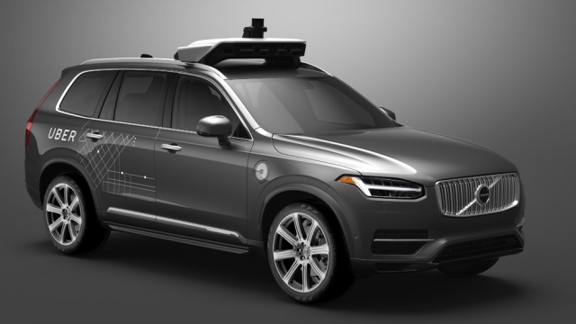 The modified Volvo XC90, which will make up a fleet of semi-autonomous Uber vehicles.