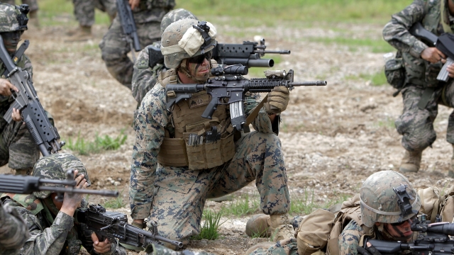 U.S. Marines from 3rd Marine Expeditionary force deployed from Okinawa, Japan, train with South Korean soldiers.