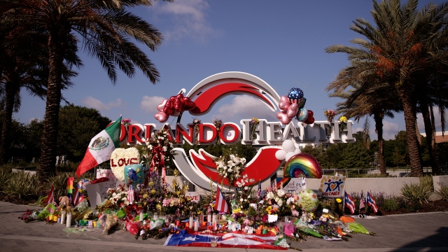 A memorial for Pulse victims at Orlando Health