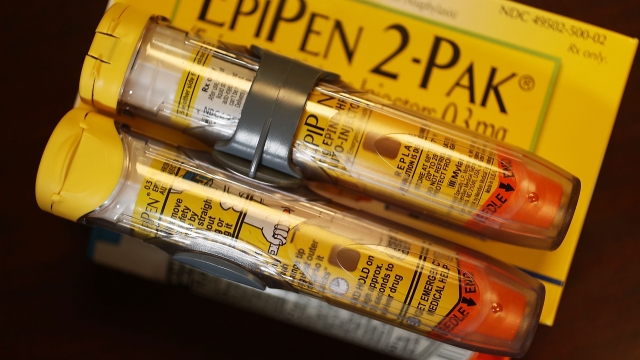 In this photo illustration, EpiPen is seen.