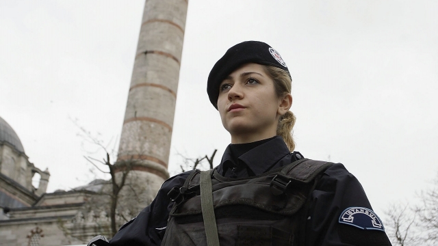 A Turkish police officer