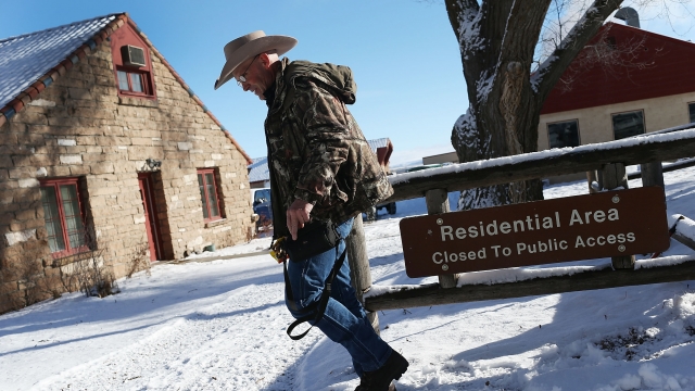 Lavoy Finicum walks through the compound as he and others occupy the Malheur National Wildlife Refuge.