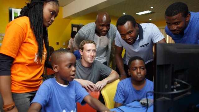 Mark Zuckerberg at a coding camp in Nigeria.