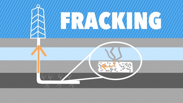 A graphic depicting hydraulic fracturing, or fracking.