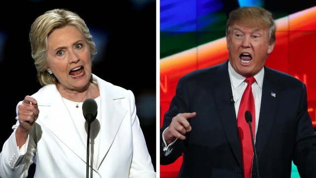 In this composite image a comparison has been made between Hillary Clinton and Donald Trump.