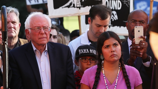 Bernie Sanders at a rally against the Dakota Access Pipeline. The rally was in front of the White House.