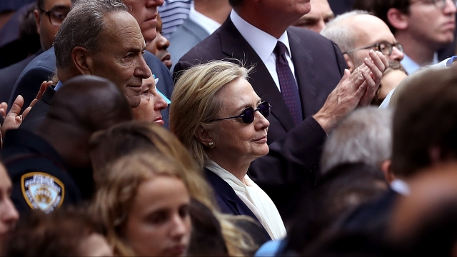 Hillary Clinton during a 9/11 memorial service.