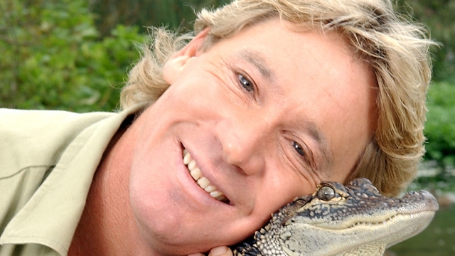 Steve Irwin poses with a 3-foot long alligator at the San Francisco Zoo.