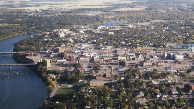Arial view of downtown St. Cloud, Minnesota