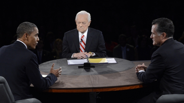 Bob Schieffer moderates a debate between President Barack Obama and Gov. Mitt Romney.