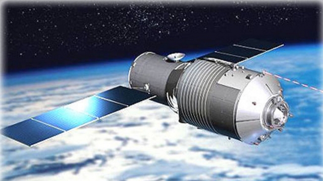 An artist's illustration of the Tiangong-1 space station.