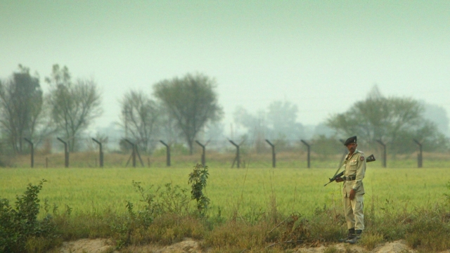 Pakistani guard at the India-Pakistan border.