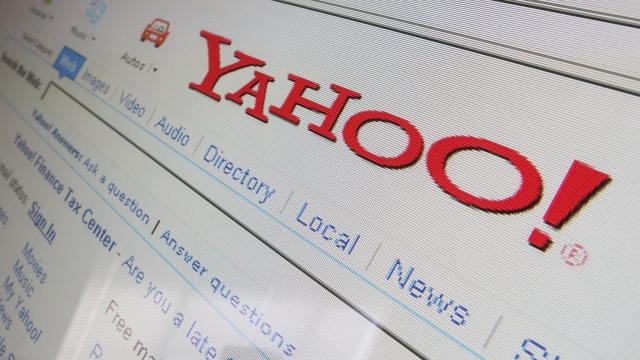 Yahoo is displayed on a computer screen.
