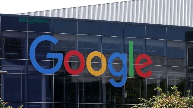 A Google logo on a building