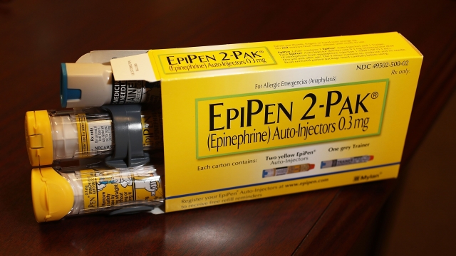 Two EpiPen auto-injectors packaged in a box